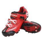 Black Red Breathable Cycling Shoes , Reinforce Toe Cup Biking Shoes