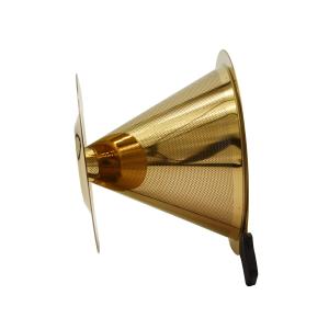 China Titanium Coated Gold Pour Over Metal Cone Coffee Filter Dripper Reusable factory