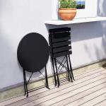 3 Piece Steel Folding Table and Chairs Set Perfect for Outdoor Patio Balcony or