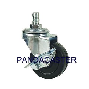 China Black 2 inch Light Duty Casters Rubber Wheel Swivel Caster With Brake factory