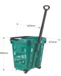 Multi - Funtional Plastic Shopping Basket With Wheels