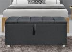 Upholstered Fabric Storage Ottoman Dark UK FR Grey Fabric Blanket Box