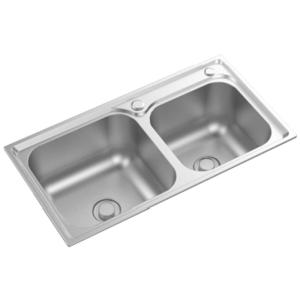 China Restaurant Double Bowl Sink Kitchen SUS304 Brushed Color factory