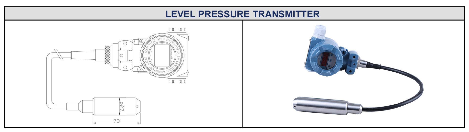 BH93420-II IP68 4-20mA Liquid Level Transmitter Fuel Engine Oil Pressure Sensor