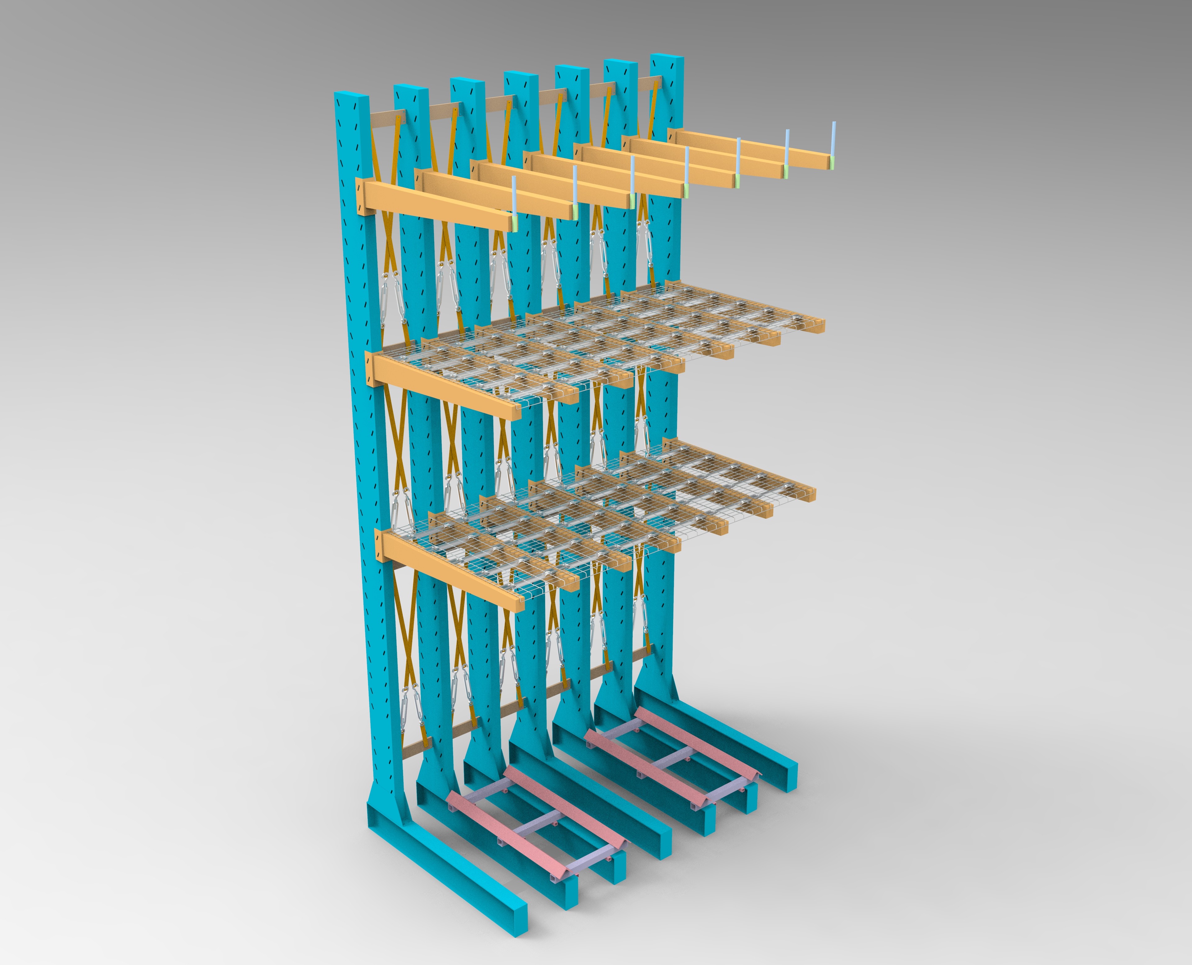 Garage Shelves Hanging Cantilever Storage Racks For Cables Industrial