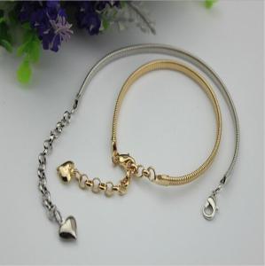 China Universal fashion 129 mm length iron material light gold women shoes metal chain buckle with hooks factory