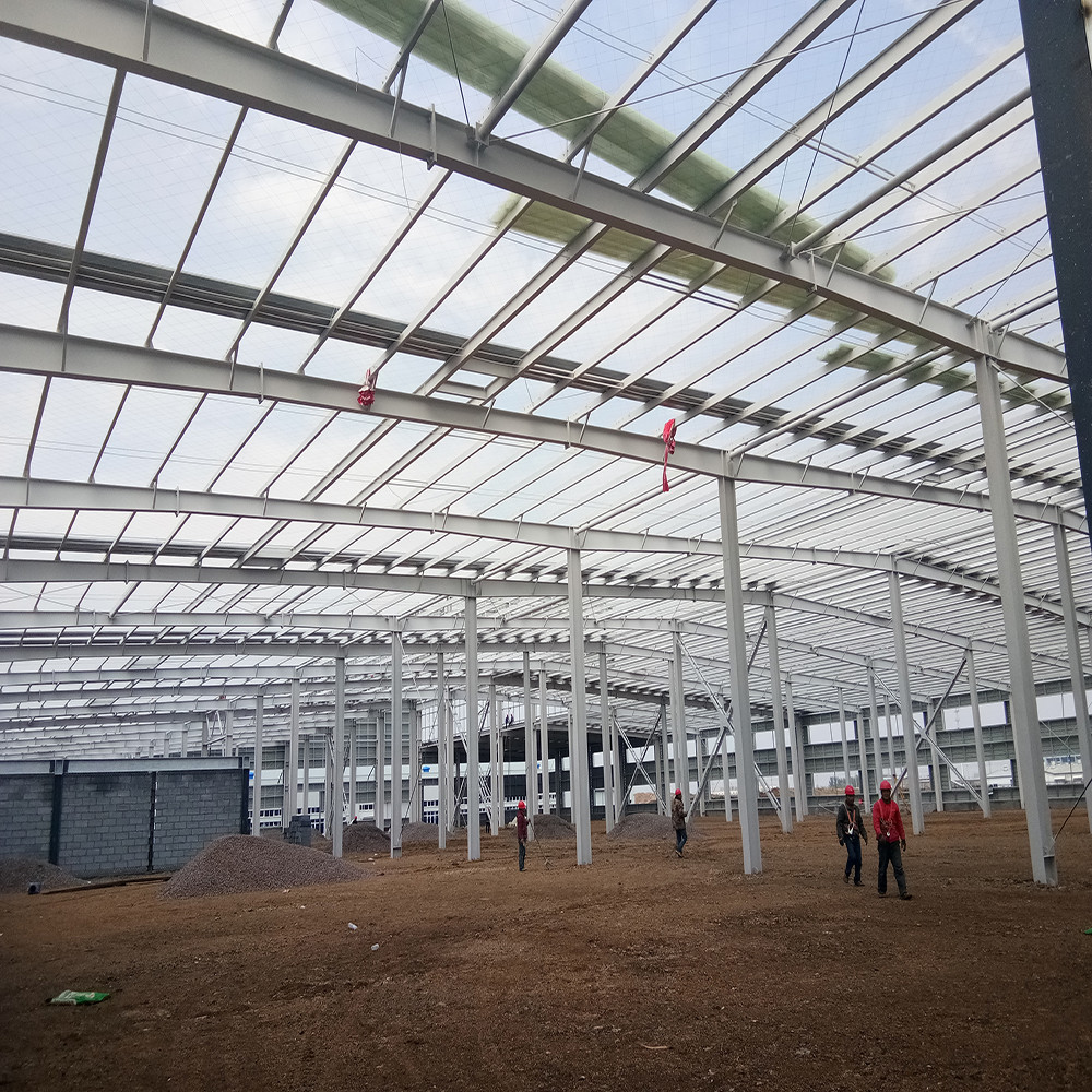 Customized CAD Drawing Welded H Steel Steel Structure Building For Workshop Visit And Check In Different Designs