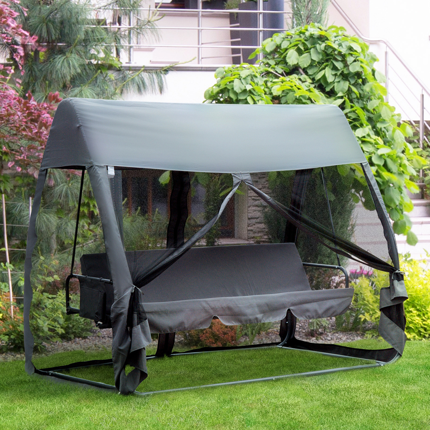 Transform Your Outdoor Space with 3 Seater Swing Chair Hammock Bed from AJUNION