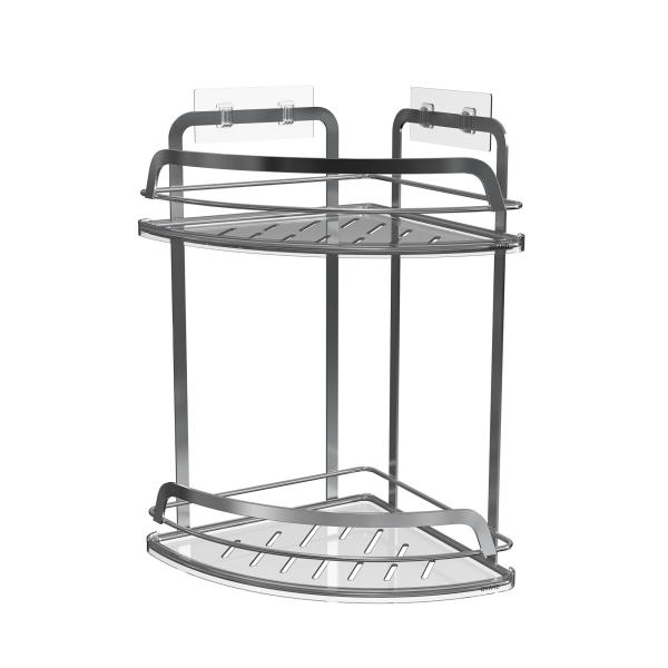 Household Stylish Metal Bathroom Organizer Suction Cup Iron Wire Rack Stainless