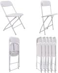 Indoor Outdoor Plastic Folding Chair Stackable White Events Commercial Chair