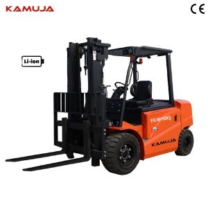 China Li Ion 5t Electric Forklift 5000kg Lithium Forklift With Full Free Mast factory
