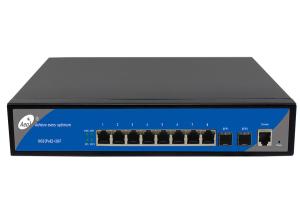 China L2 Managed 8 Port POE Fiber Ethernet Switch 2 Gigabit SFP Port factory
