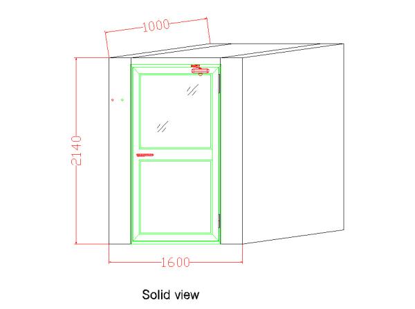 Personal Stainless Steel Air Shower Big Single Leaf Swing Doors for electronic