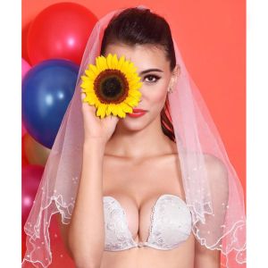 China F1022 white stick on bra lace low back strapless for wedding dress on sale
