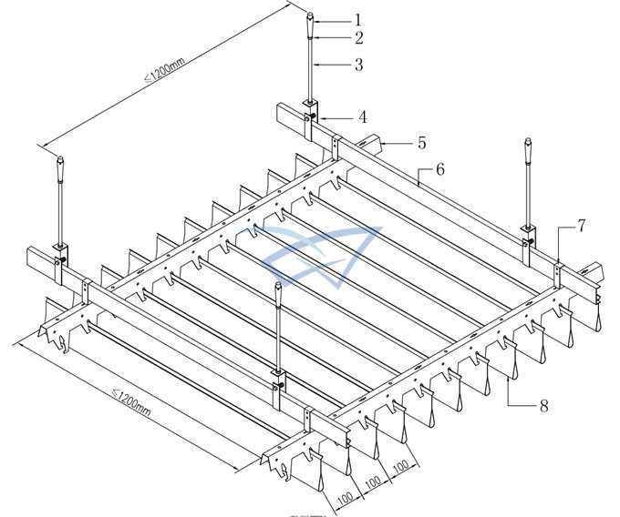 Fashion Aluminum Metal Ceiling Fireproof Dripping Shaped Baffle