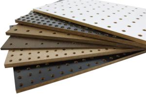 China 5mm Melamine Surface MDF Peg Board For Display Goods factory