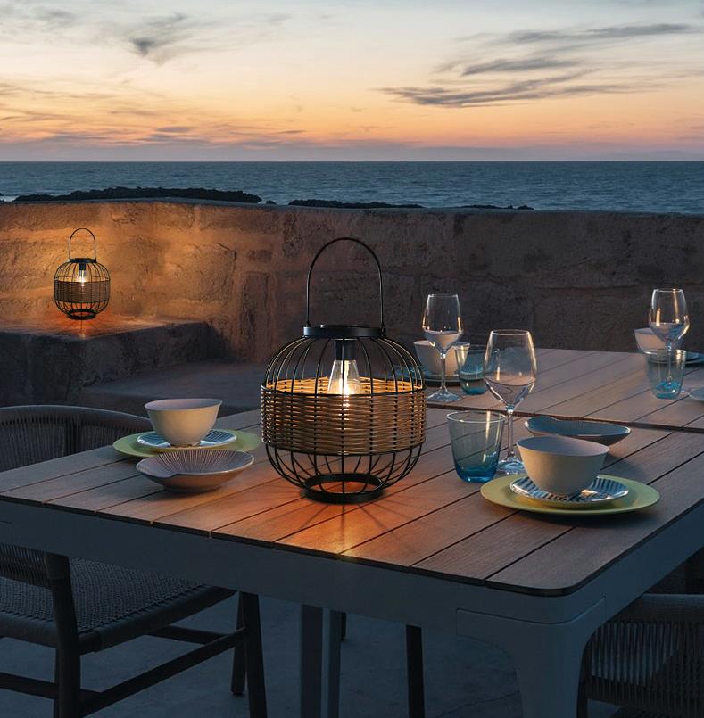Waterproof Outdoor Rattan Lamp Shades For Balcony Garden Yard