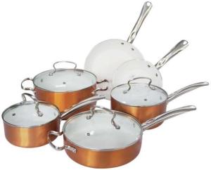 China 2017 new products aluminum cooper induction non stick ceramic cookware sets factory