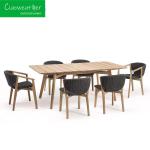 NO Folded Teakwood Dining Furniture Set Woven Rope Chairs for Hotel Gardens