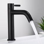 SUS304 Stainless Steel Bathroom Faucets Single Handle In SN Matte Black