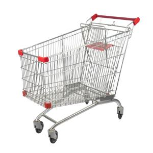 China 240L Large Capacity European Style Warehouse Shopping Metal Cart Supermarket Shopping Cart factory