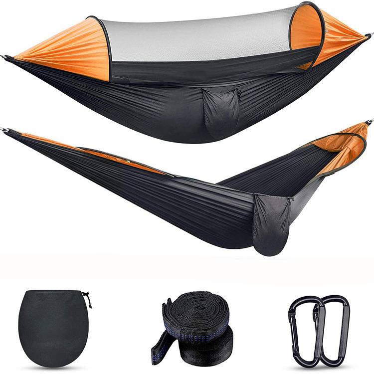 Lightweight Portable Camping Parachute Hammock with Mosquito Net and Polyester Fiber