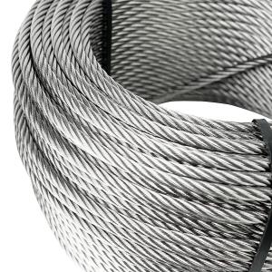 China Non-coated 250FT Wire Rope Cable For Railing 7x7 7x19 1/8&quot; Stainless Steel T316 Aircraft Deck Railing Cable factory