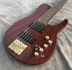 Custom Grand Guitar Bass 5 String Bass Elm Body Fingerboard Inlay Acoustic Steel