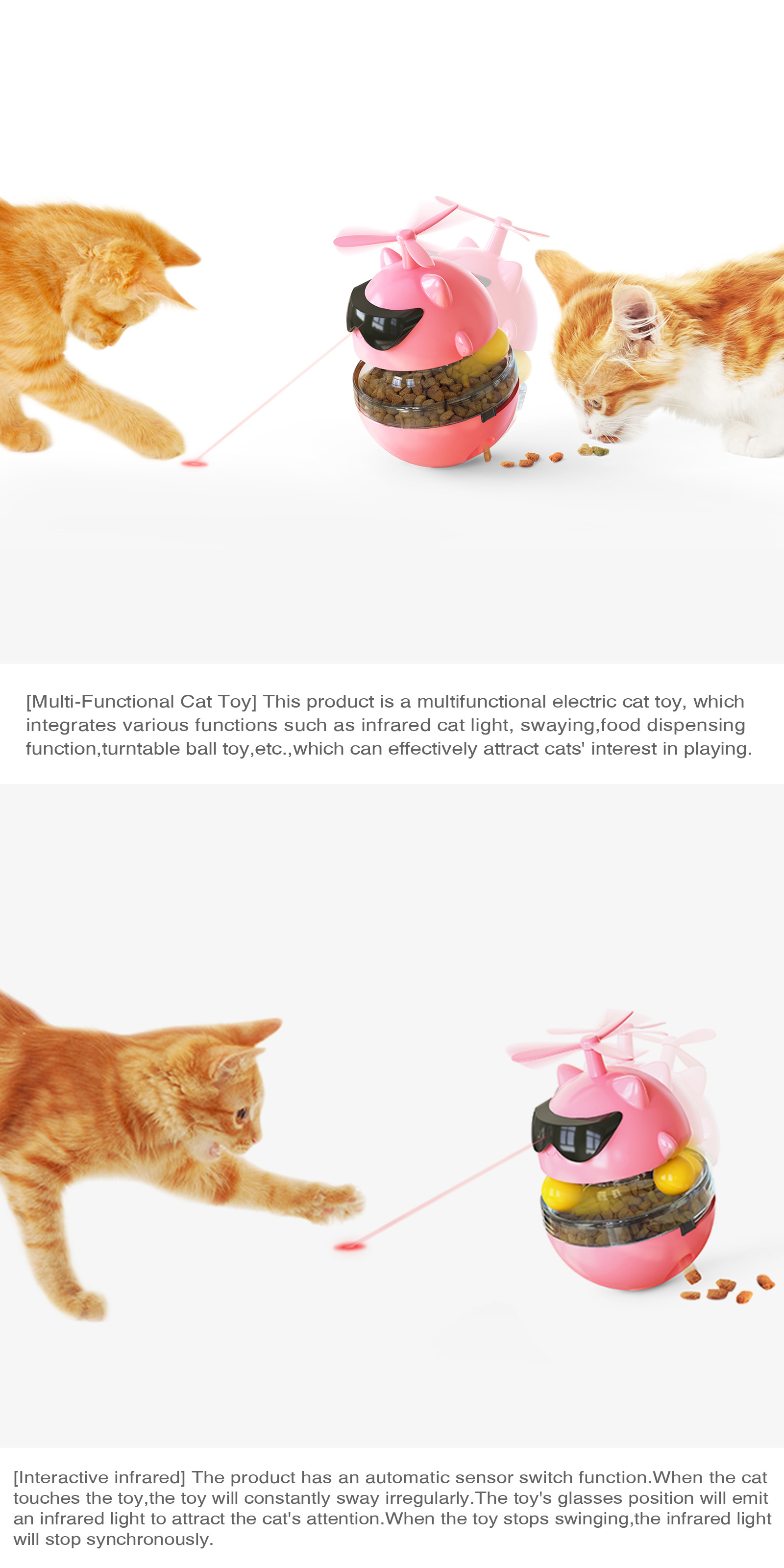 Relieve Anxiety Track Cat Tumbler Toy / Automated Laser Pointer Cat Toy