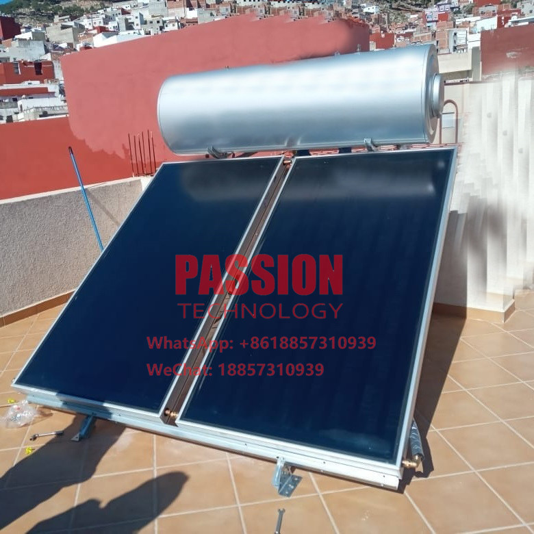 250L Flat Plate Solar Water Heater Black Chrome Flat Panel Solar Heating Collector