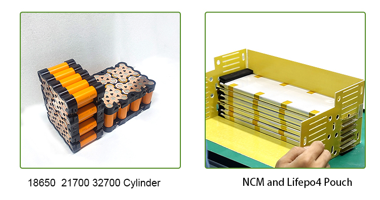 18650 21700 32700 Cylinder   NCM and Lifepo4 Pouch