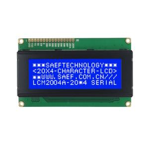 China Monochrome 20x4 Character LCD Display LCM 16 Pin 8bit MPU STN Blue Negative on sale
