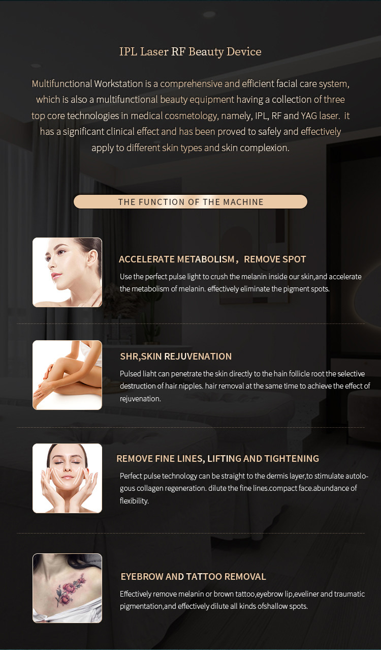 2000W Diode Laser Hair Removal Machine OPT ND YAG IPL Skin Rejuvenation Equipment
