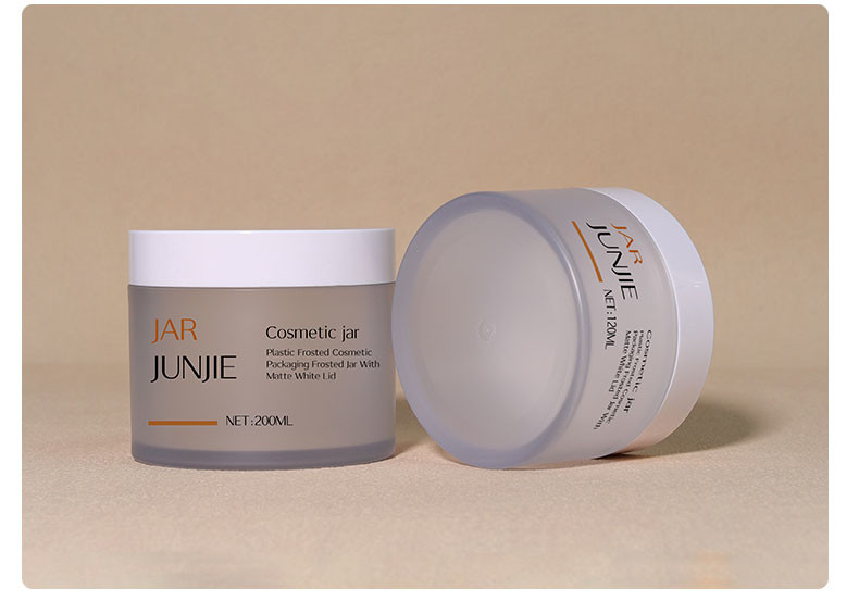 Custom 120ml 150ml 200ml 4oz 8oz 250ml Clear Frosted Face Body Cream Body Butter PET Plastic Jars With White Lids