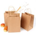 Biodegradable Food Packaging Kraft Paper Bags With Twisted Handle