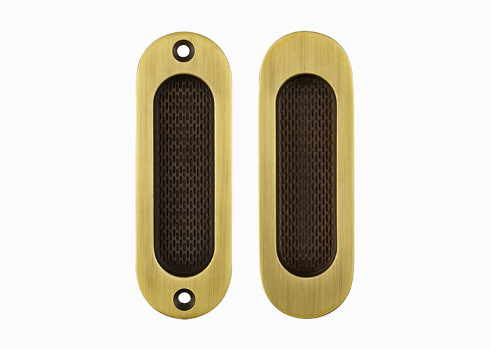 Modern Stripy Sliding Door Bathroom Handle Lock Set Keyless Push Pull Hidden Handle