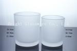 Clear Frosted Press Glass Candle Holder
