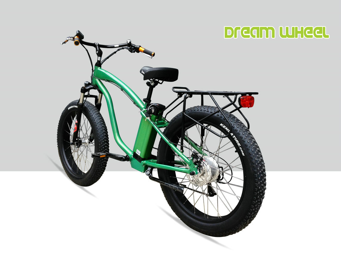 9 Speed Electric Beach Cruiser Bikes With Rear Carrier Lights MTB Suspension Fork
