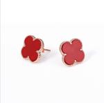 Four-leaf clover shape Acrylic stainless steel earrings Titanium steel
