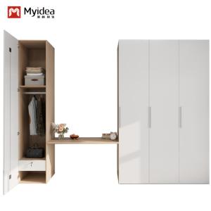 China Contemporary Bedroom Furniture Modern Simple Design Metal Wardrobe With Hanging Rod Ample Storage Spaces Middle Desk Living Room factory