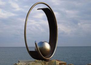 China Stainless Steel Outdoor Garden Sculpture Public Art Sculpture With Sphere factory