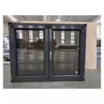 Dark Grey Tilt And Turn UPVC Windows Tempered Double Glass Window Replacement