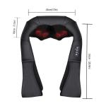 Black PU Cover Portable Neck Massager 4D Kneading With Red Light Warm Massage