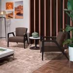 Customised Star Hotel Single Stainless Steel Armchair With Fabric Option