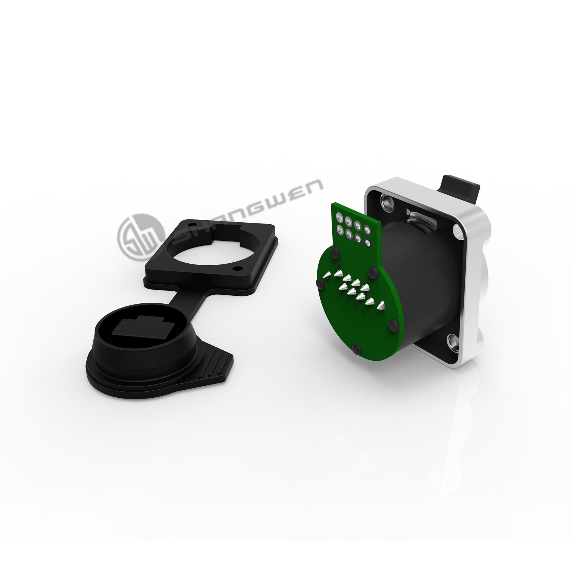 Custom Female Panel Mount Connector Industrial Rj45 IP65 Connector