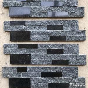 China Natural stone , Natural Black Granite Wall Stone Cladding Ledge Stone factory