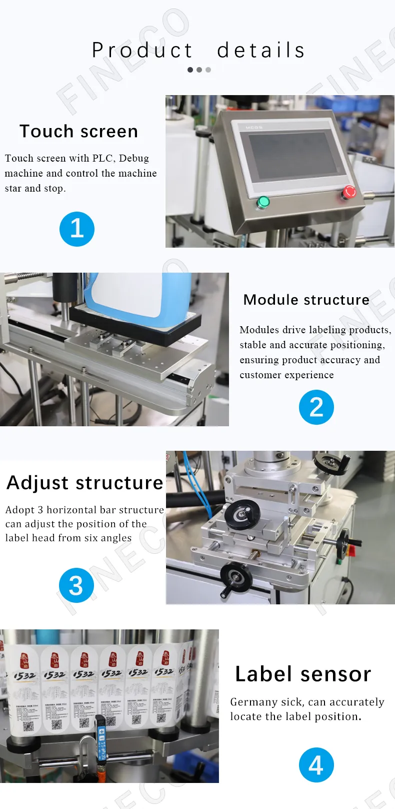 FK909 Semi Automatic Double Sides Flat Bottle Sticker Labeling Machine For Drum Barrel Can Jar