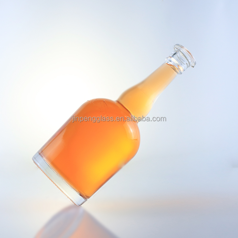 Tequila Rum Champagne Brandy Whisky Glass Bottle with Long Neck and Decal Surface