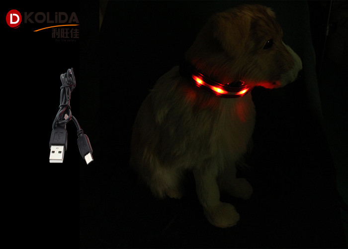 Illuminous USB Rechargeable LED Dog Collar With Waterproof Light Up Pet Collar