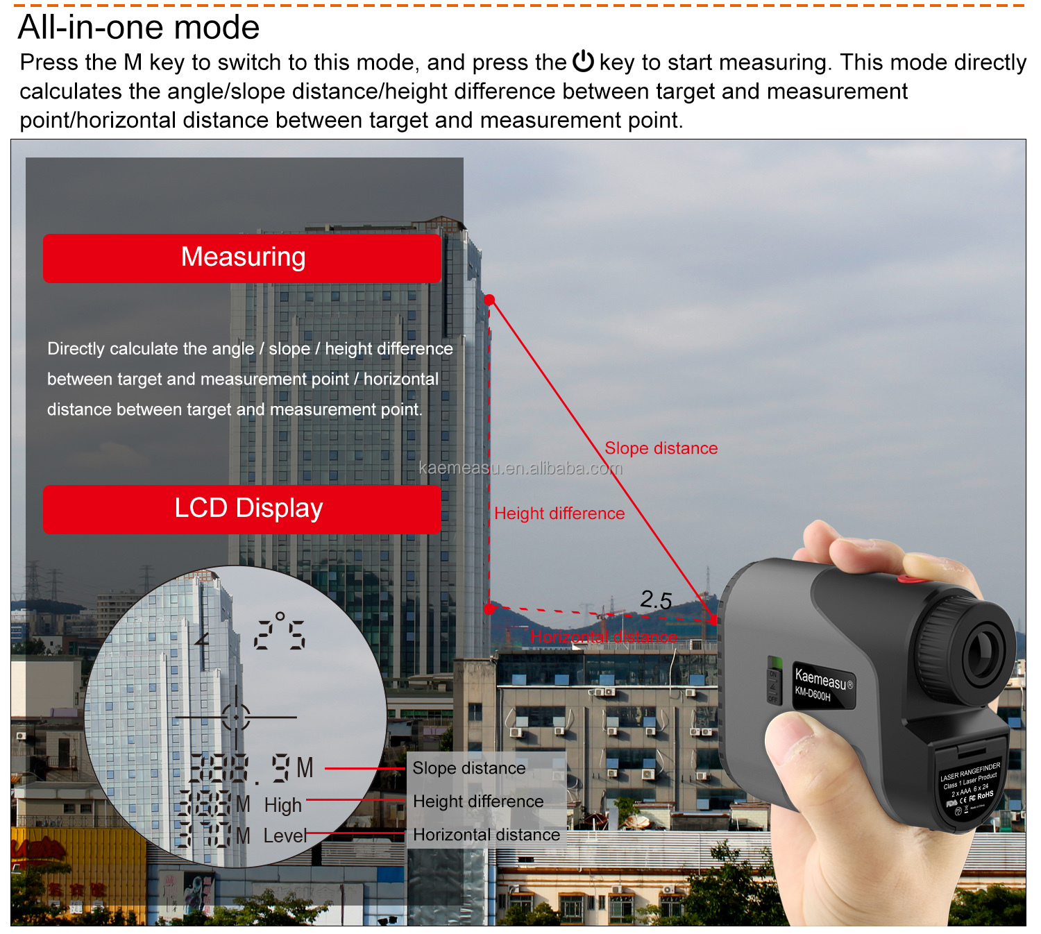 600M long distance golf distance finder Laser Rangefinder Telescope Golf Rangefinder